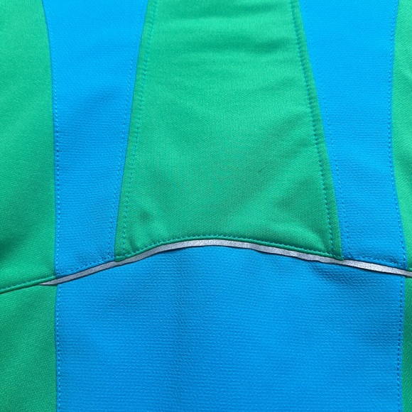 The North Face tech zip up mid layer jacket light blue & kelly green Size S/P - Picture 6 of 11